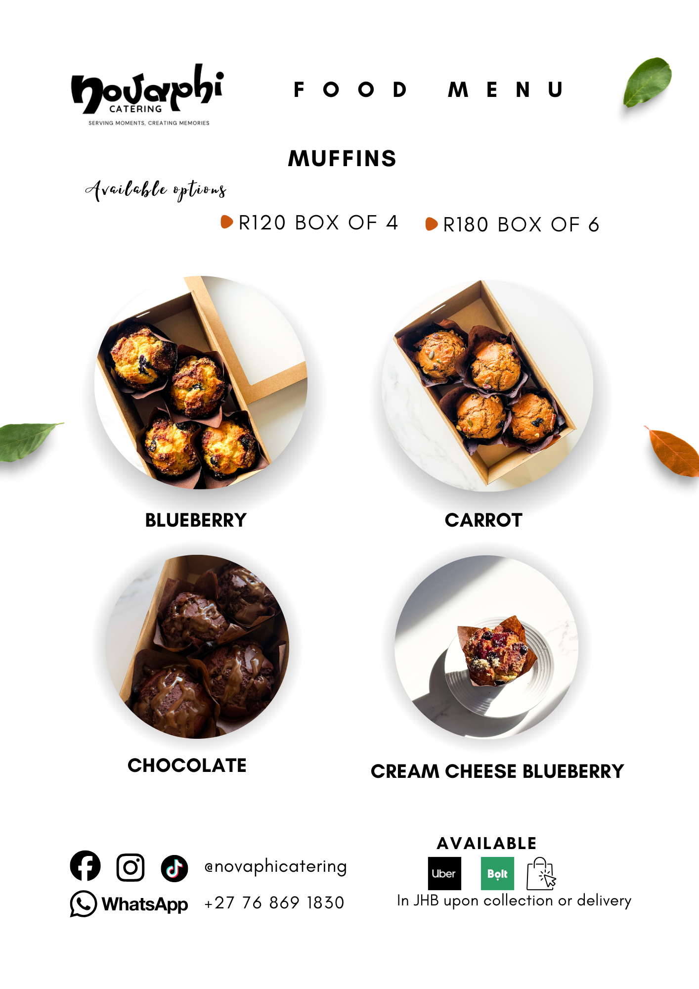Muffins — Retail Boxes menu